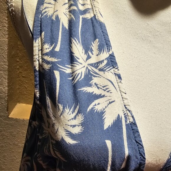 Ocean Drive Mini Cutout Sundress L Coconut girl Hawaiian Beachy Palm Boho Garb - Picture 7 of 9